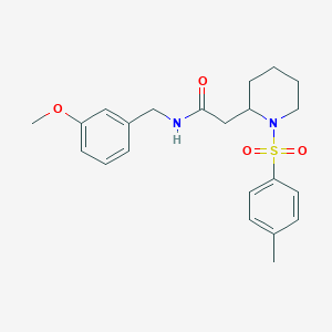 molecular formula C22H28N2O4S B2685445 N-(3-甲氧基苄基)-2-(1-对甲苯磺酰哌啶-2-基)乙酰胺 CAS No. 941904-34-3