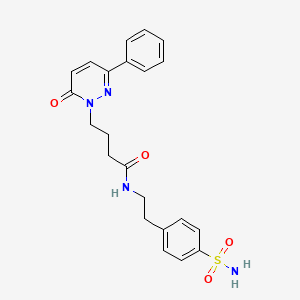 molecular formula C22H24N4O4S B2685446 4-(6-oxo-3-phenylpyridazin-1(6H)-yl)-N-(4-sulfamoylphenethyl)butanamide CAS No. 953159-12-1