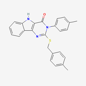 molecular formula C25H21N3OS B2685465 2-((4-methylbenzyl)thio)-3-(p-tolyl)-3H-pyrimido[5,4-b]indol-4(5H)-one CAS No. 536705-06-3