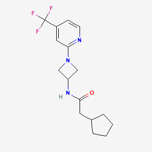 molecular formula C16H20F3N3O B2685466 2-Cyclopentyl-N-[1-[4-(trifluoromethyl)pyridin-2-yl]azetidin-3-yl]acetamide CAS No. 2415526-03-1