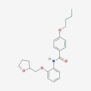 molecular formula C22H27NO4 B268547 4-butoxy-N-[2-(tetrahydro-2-furanylmethoxy)phenyl]benzamide 