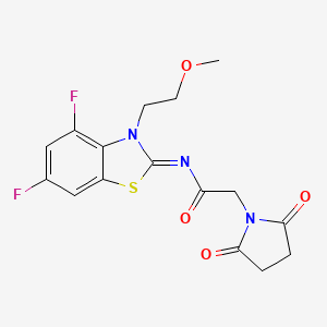 (Z)-N-(4,6-difluoro-3-(2-methoxyethyl)benzo[d]thiazol-2(3H)-ylidene)-2-(2,5-dioxopyrrolidin-1-yl)acetamide