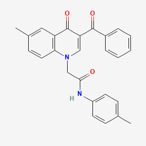 molecular formula C26H22N2O3 B2685479 2-(3-benzoyl-6-methyl-4-oxoquinolin-1-yl)-N-(4-methylphenyl)acetamide CAS No. 898360-00-4