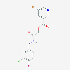 2-[(3-Chloro-4-fluorobenzyl)amino]-2-oxoethyl 5-bromopyridine-3-carboxylate
