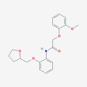 molecular formula C20H23NO5 B268551 2-(2-methoxyphenoxy)-N-[2-(tetrahydro-2-furanylmethoxy)phenyl]acetamide 