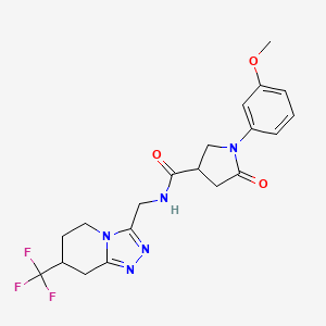 1-(3-methoxyphenyl)-5-oxo-N-((7-(trifluoromethyl)-5,6,7,8-tetrahydro-[1,2,4]triazolo[4,3-a]pyridin-3-yl)methyl)pyrrolidine-3-carboxamide