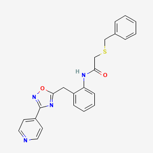 2-(benzylthio)-N-(2-((3-(pyridin-4-yl)-1,2,4-oxadiazol-5-yl)methyl)phenyl)acetamide