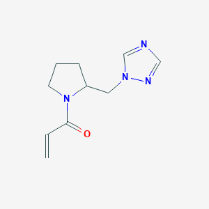 molecular formula C10H14N4O B2685520 1-[2-(1,2,4-Triazol-1-ylmethyl)pyrrolidin-1-yl]prop-2-en-1-one CAS No. 2196078-30-3