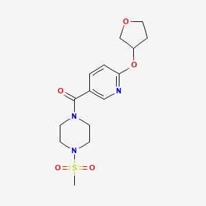 molecular formula C15H21N3O5S B2685523 (4-(甲磺酰基)哌嗪-1-基)(6-((四氢呋喃-3-基)氧基)吡啶-3-基)甲酮 CAS No. 2034359-09-4