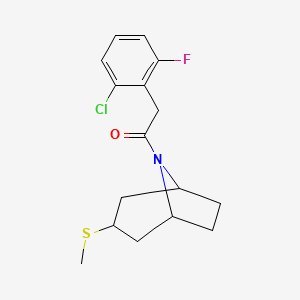 2-(2-chloro-6-fluorophenyl)-1-((1R,5S)-3-(methylthio)-8-azabicyclo[3.2.1]octan-8-yl)ethanone