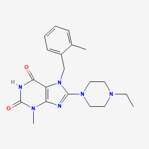 molecular formula C20H26N6O2 B2685526 8-(4-ethylpiperazin-1-yl)-3-methyl-7-(2-methylbenzyl)-1H-purine-2,6(3H,7H)-dione CAS No. 876886-17-8