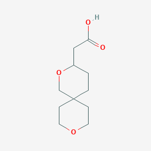 molecular formula C11H18O4 B2685531 2-{2,9-二氧杂螺[5.5]十一碳-3-基}乙酸 CAS No. 2090711-64-9