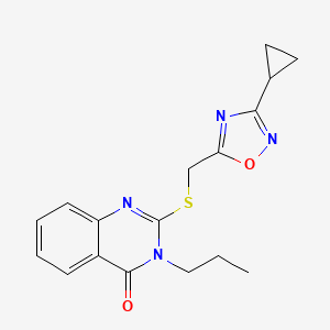 2-(((3-cyclopropyl-1,2,4-oxadiazol-5-yl)methyl)thio)-3-propylquinazolin-4(3H)-one
