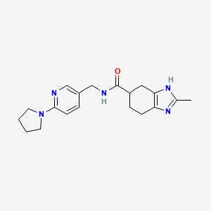 molecular formula C19H25N5O B2685534 2-methyl-N-((6-(pyrrolidin-1-yl)pyridin-3-yl)methyl)-4,5,6,7-tetrahydro-1H-benzo[d]imidazole-5-carboxamide CAS No. 2034585-06-1