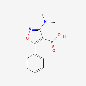 molecular formula C12H12N2O3 B2685537 3-(Dimethylamino)-5-phenylisoxazole-4-carboxylic acid CAS No. 2270908-30-8