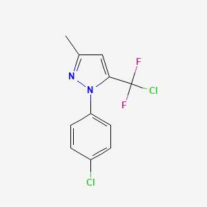 molecular formula C11H8Cl2F2N2 B2685546 5-(Chloro(difluoro)methyl)-1-(4-chlorophenyl)-3-methyl-1H-pyrazole CAS No. 321998-13-4