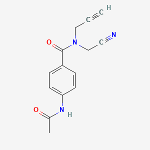 N-(cyanomethyl)-4-acetamido-N-(prop-2-yn-1-yl)benzamide