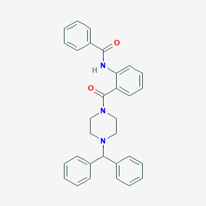 molecular formula C31H29N3O2 B268556 N-{2-[(4-benzhydryl-1-piperazinyl)carbonyl]phenyl}benzamide 