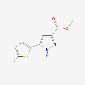 molecular formula C10H10N2O2S B2685561 甲基-3-(5-甲硫代呋喃-2-基)-1H-吡唑-5-甲酸酯 CAS No. 1025405-27-9