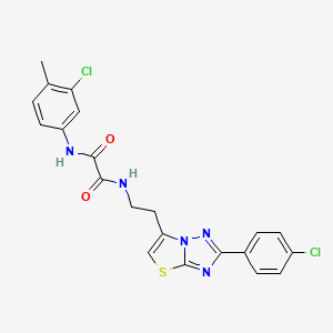 N1-(3-chloro-4-methylphenyl)-N2-(2-(2-(4-chlorophenyl)thiazolo[3,2-b][1,2,4]triazol-6-yl)ethyl)oxalamide