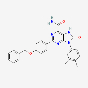 2-(4-(benzyloxy)phenyl)-9-(3,4-dimethylphenyl)-8-oxo-8,9-dihydro-7H-purine-6-carboxamide