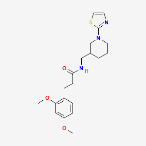 molecular formula C20H27N3O3S B2685589 3-(2,4-二甲氧基苯基)-N-((1-(噻唑-2-基)哌啶-3-基)甲基)丙酰胺 CAS No. 1795418-40-4