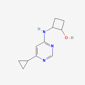 molecular formula C11H15N3O B2685591 2-[(6-环丙基嘧啶-4-基)氨基]环丁烷-1-醇 CAS No. 2201541-05-9