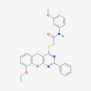 2-({9-Ethoxy-2-phenyl-5H-chromeno[2,3-D]pyrimidin-4-YL}sulfanyl)-N-(3-methoxyphenyl)acetamide