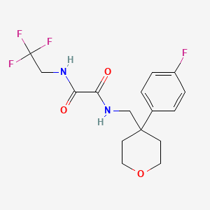 N1-((4-(4-fluorophenyl)tetrahydro-2H-pyran-4-yl)methyl)-N2-(2,2,2-trifluoroethyl)oxalamide