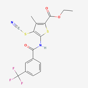 Ethyl 3-methyl-4-thiocyanato-5-(3-(trifluoromethyl)benzamido)thiophene-2-carboxylate