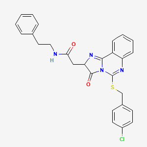 2-(5-((4-chlorobenzyl)thio)-3-oxo-2,3-dihydroimidazo[1,2-c]quinazolin-2-yl)-N-phenethylacetamide