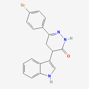 molecular formula C18H14BrN3O B2685613 6-(4-bromophenyl)-4-(1H-indol-3-yl)-4,5-dihydro-3(2H)-pyridazinone CAS No. 78860-87-4
