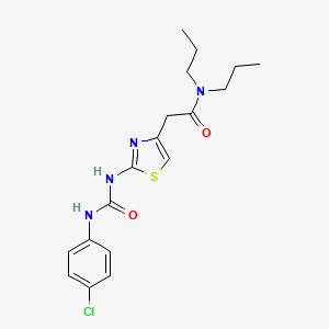 molecular formula C18H23ClN4O2S B2685614 2-(2-(3-(4-氯苯基)脲基)噻唑-4-基)-N,N-二丙基乙酰胺 CAS No. 921469-67-2