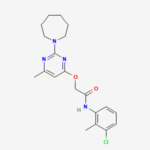 molecular formula C20H25ClN4O2 B2685617 2-((2-(氮杂庚烷-1-基)-6-甲基嘧啶-4-基)氧基)-N-(3-氯-2-甲基苯基)乙酰胺 CAS No. 1226449-99-5