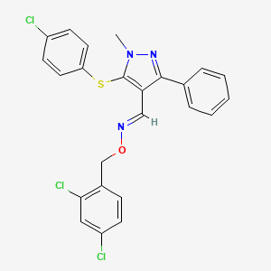 5-[(4-chlorophenyl)sulfanyl]-1-methyl-3-phenyl-1H-pyrazole-4-carbaldehyde O-(2,4-dichlorobenzyl)oxime