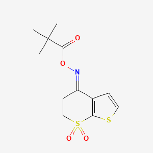 [(E)-(7,7-dioxo-5,6-dihydrothieno[2,3-b]thiopyran-4-ylidene)amino] 2,2-dimethylpropanoate