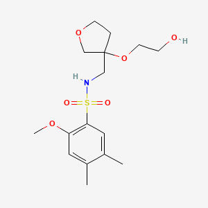 N-((3-(2-hydroxyethoxy)tetrahydrofuran-3-yl)methyl)-2-methoxy-4,5-dimethylbenzenesulfonamide
