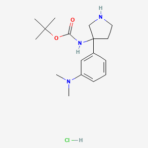 Tert-butyl N-[3-[3-(dimethylamino)phenyl]pyrrolidin-3-yl]carbamate;hydrochloride