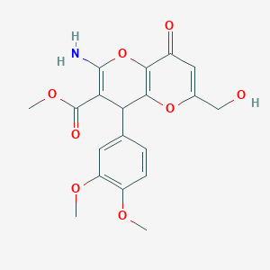 Methyl 2-amino-4-(3,4-dimethoxyphenyl)-6-(hydroxymethyl)-8-oxo-4,8-dihydropyrano[3,2-b]pyran-3-carboxylate