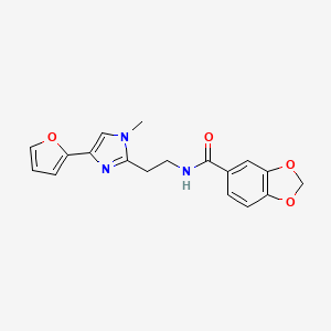 N-(2-(4-(furan-2-yl)-1-methyl-1H-imidazol-2-yl)ethyl)benzo[d][1,3]dioxole-5-carboxamide