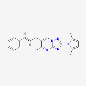 molecular formula C22H23N5 B2685672 2-(2,5-dimethylpyrrol-1-yl)-5,7-dimethyl-6-[(E)-3-phenylprop-2-enyl]-[1,2,4]triazolo[1,5-a]pyrimidine CAS No. 866049-95-8