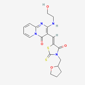 (Z)-5-((2-((2-hydroxyethyl)amino)-4-oxo-4H-pyrido[1,2-a]pyrimidin-3-yl)methylene)-3-((tetrahydrofuran-2-yl)methyl)-2-thioxothiazolidin-4-one