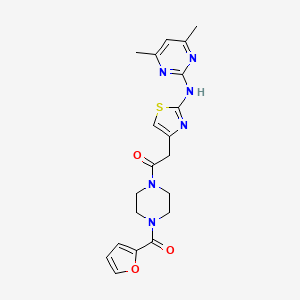 2-(2-((4,6-Dimethylpyrimidin-2-yl)amino)thiazol-4-yl)-1-(4-(furan-2-carbonyl)piperazin-1-yl)ethanone