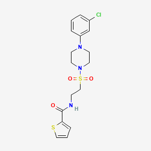 molecular formula C17H20ClN3O3S2 B2685680 N-(2-((4-(3-chlorophenyl)piperazin-1-yl)sulfonyl)ethyl)thiophene-2-carboxamide CAS No. 897613-27-3
