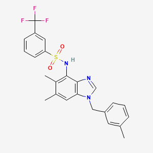 N-[5,6-dimethyl-1-(3-methylbenzyl)-1H-1,3-benzimidazol-4-yl]-3-(trifluoromethyl)benzenesulfonamide