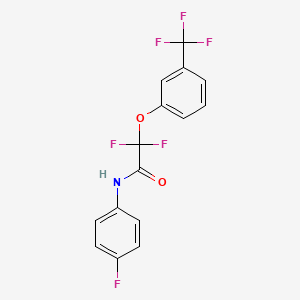 molecular formula C15H9F6NO2 B2685688 2,2-difluoro-N-(4-fluorophenyl)-2-[3-(trifluoromethyl)phenoxy]acetamide CAS No. 338792-00-0