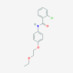 molecular formula C17H18ClNO3 B268569 2-chloro-N-[4-(2-ethoxyethoxy)phenyl]benzamide 