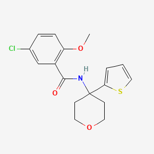 molecular formula C17H18ClNO3S B2685700 5-氯-2-甲氧基-N-(4-(噻吩-2-基)四氢-2H-吡喃-4-基)苯甲酰胺 CAS No. 2034325-47-6