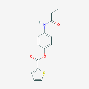 molecular formula C14H13NO3S B268571 4-(Propionylamino)phenyl 2-thiophenecarboxylate 