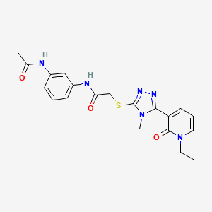 N-(3-acetamidophenyl)-2-((5-(1-ethyl-2-oxo-1,2-dihydropyridin-3-yl)-4-methyl-4H-1,2,4-triazol-3-yl)thio)acetamide